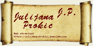 Julijana Prokić vizit kartica